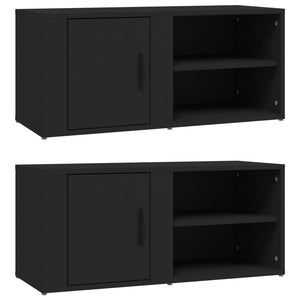 Schwarze TV-Schränke, 2er Set