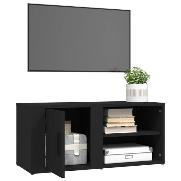 Schwarze TV-Schränke, 2er Set