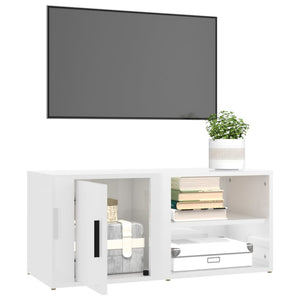 TV-Schränke Weiß Hochglanz 80 cm, 2er-Set