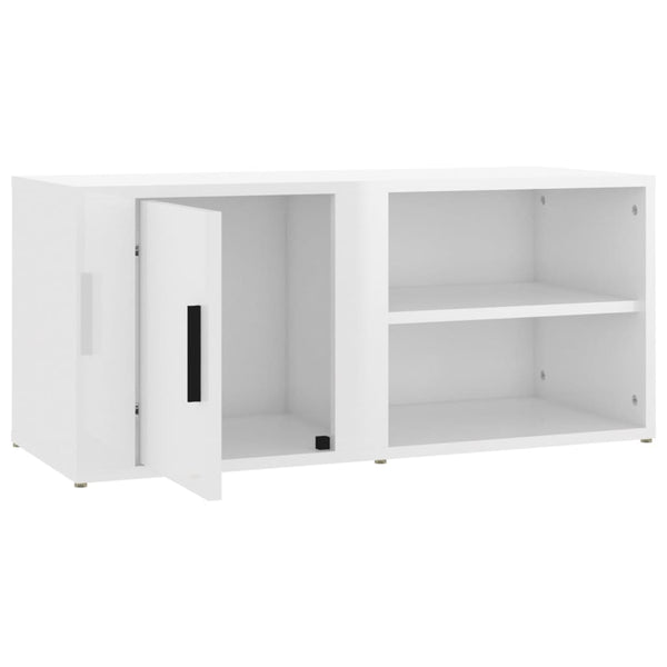 TV-Schränke Weiß Hochglanz 80 cm, 2er-Set