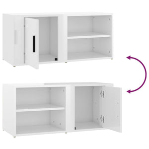 TV-Schränke Weiß Hochglanz 80 cm, 2er-Set