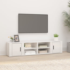 TV-Schränke Weiß Hochglanz 80 cm, 2er-Set
