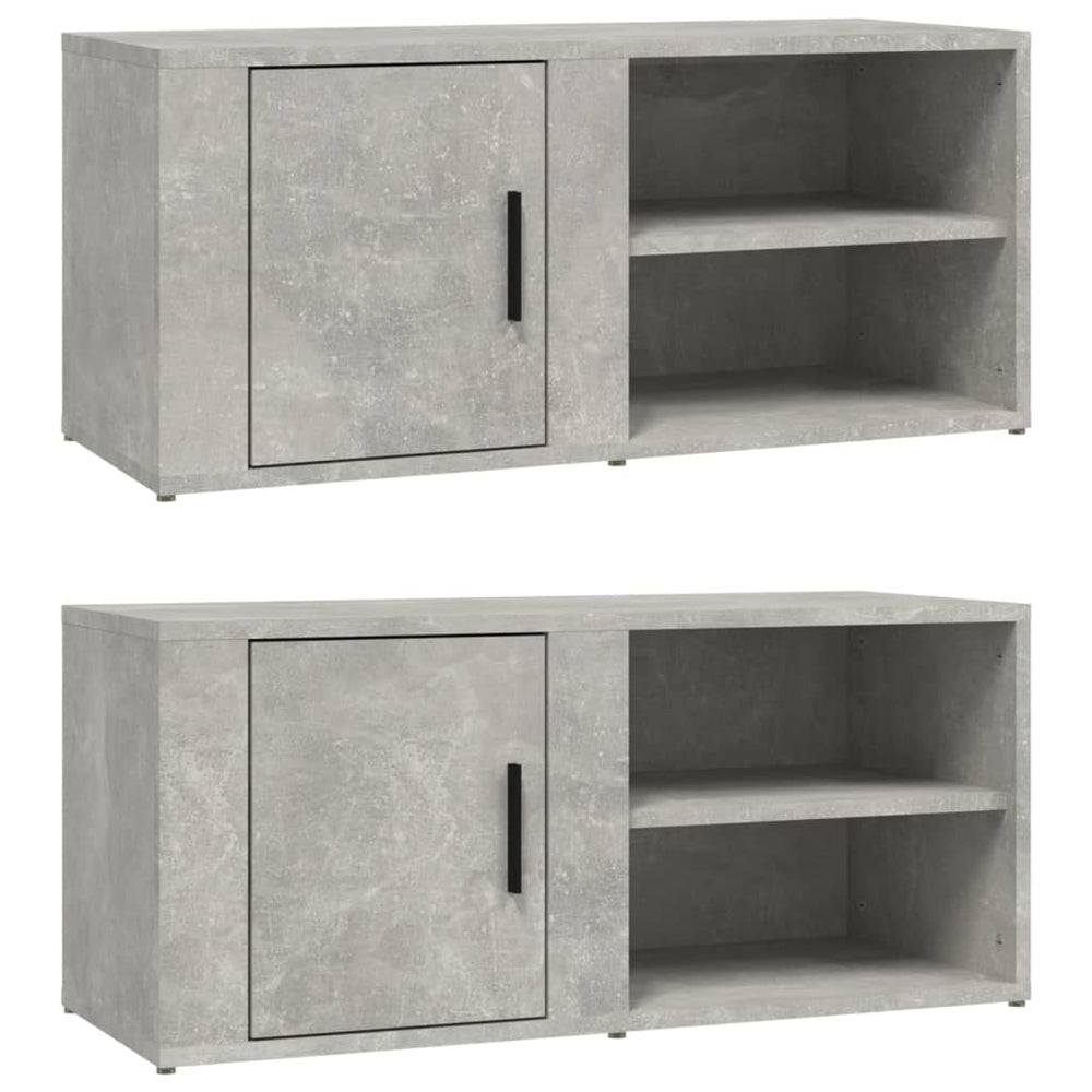 TV-Schränke Betongrau 80 cm, 2er-Set