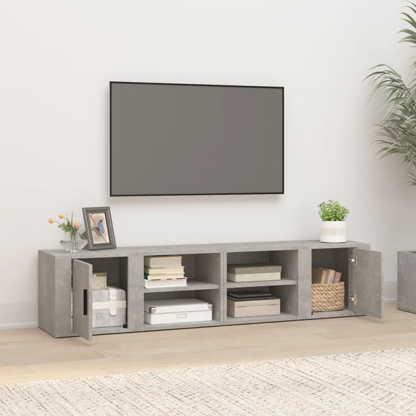 TV-Schränke Betongrau 80 cm, 2er-Set