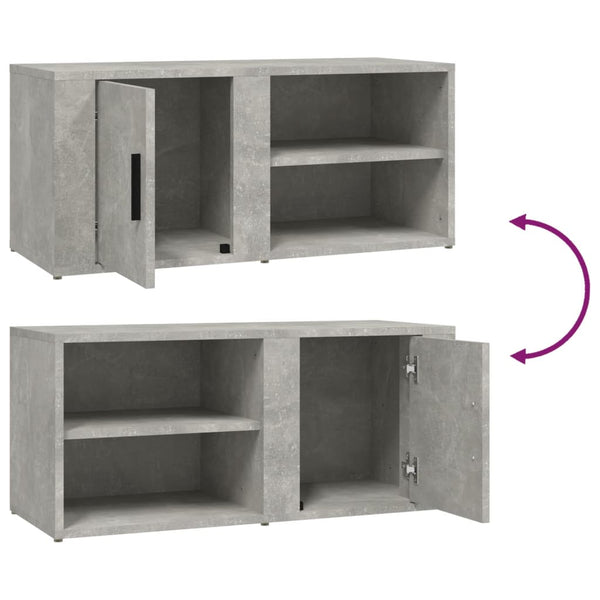 TV-Schränke Betongrau 80 cm, 2er-Set