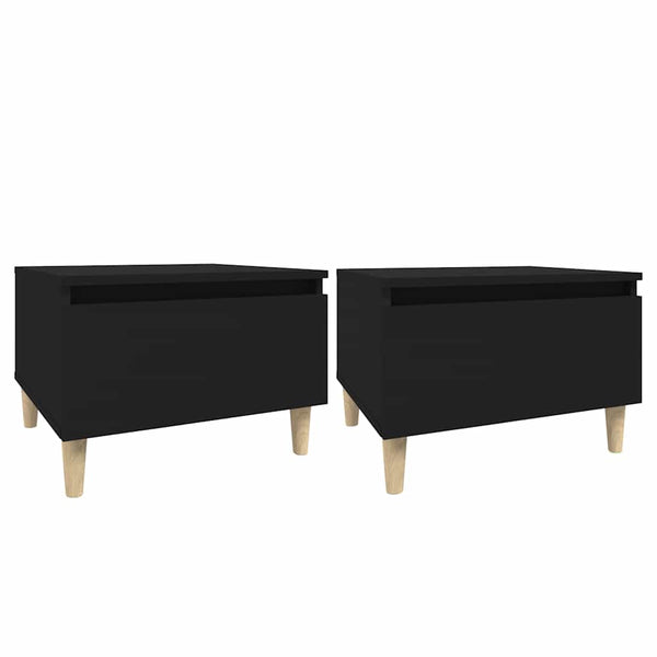 Beistelltische 2er Set, Schwarz 50x46x35 cm