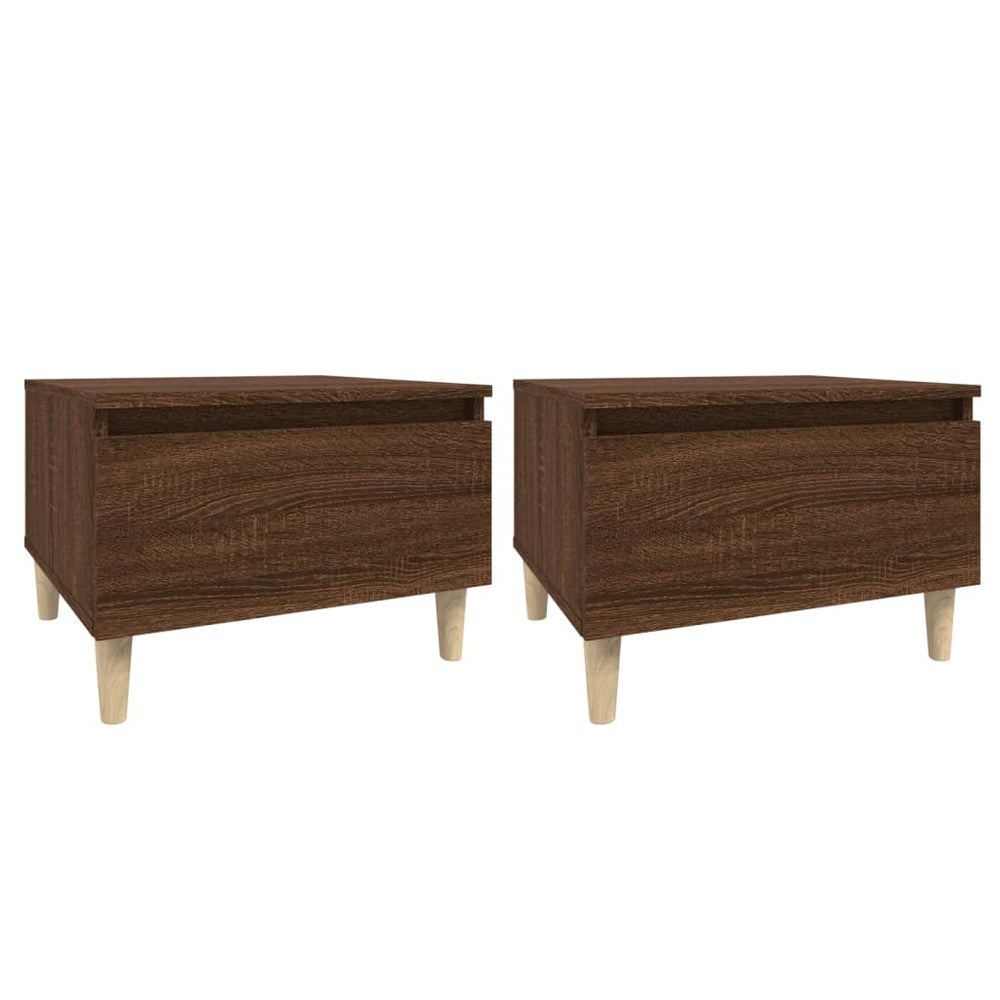 2er Set Beistelltische Braun Eiche