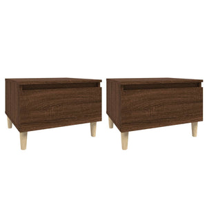 2er Set Beistelltische Braun Eiche