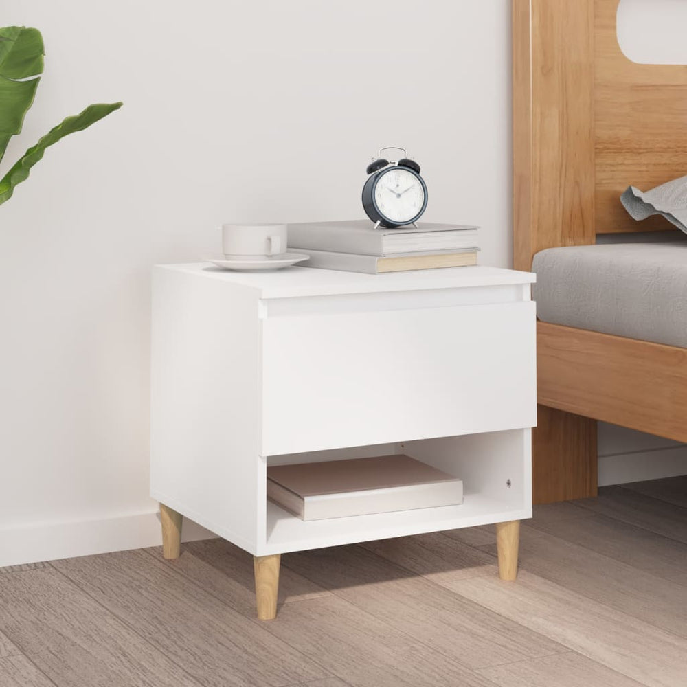 vidaXL Nightstand White 50x46x50 cm Engineered Wood