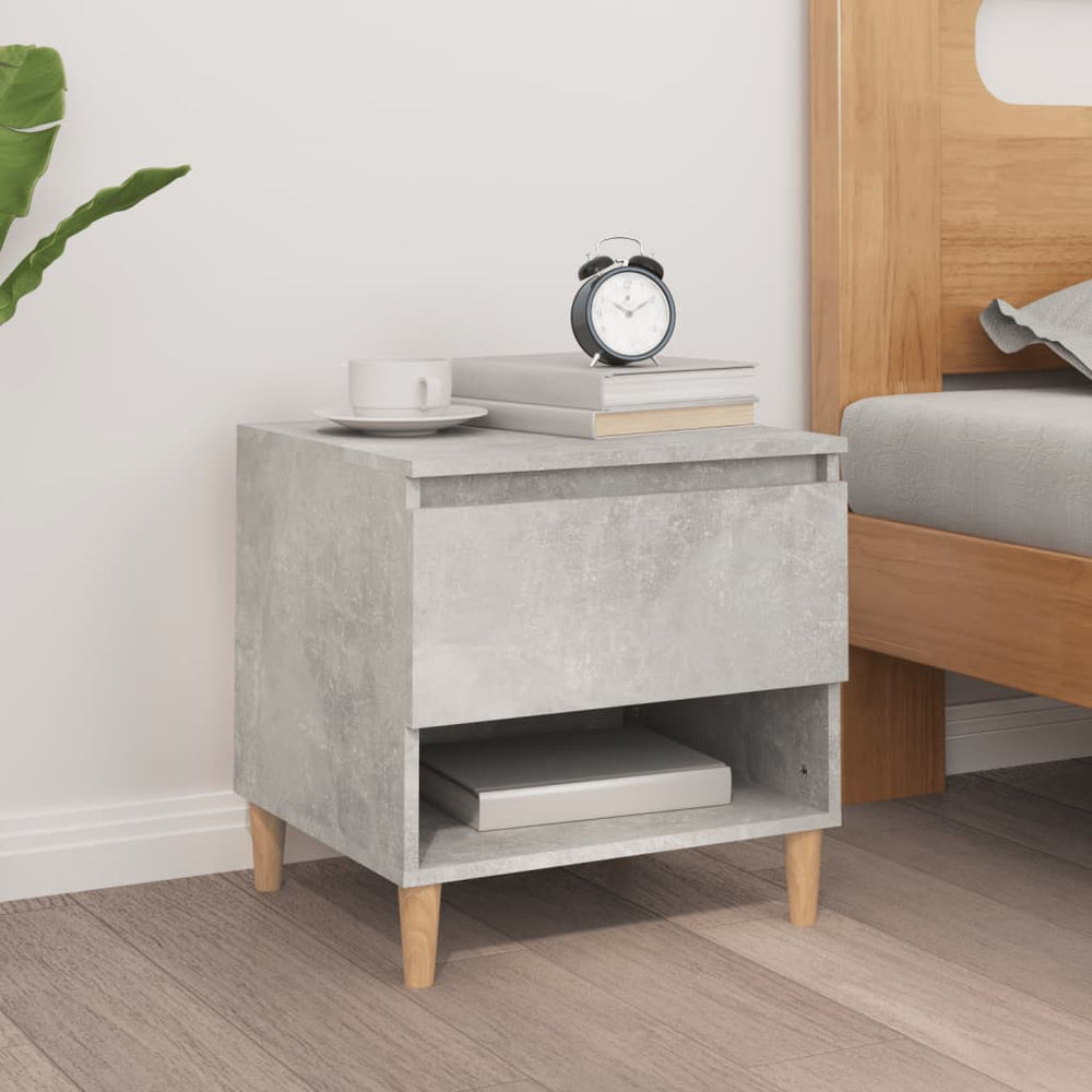 vidaXL Bedside Cabinet Concrete Grey 50x46x50 cm Engineered Wood