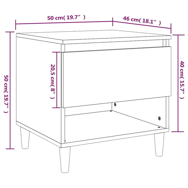 Grauer Nachttisch Sonoma, 50 cm