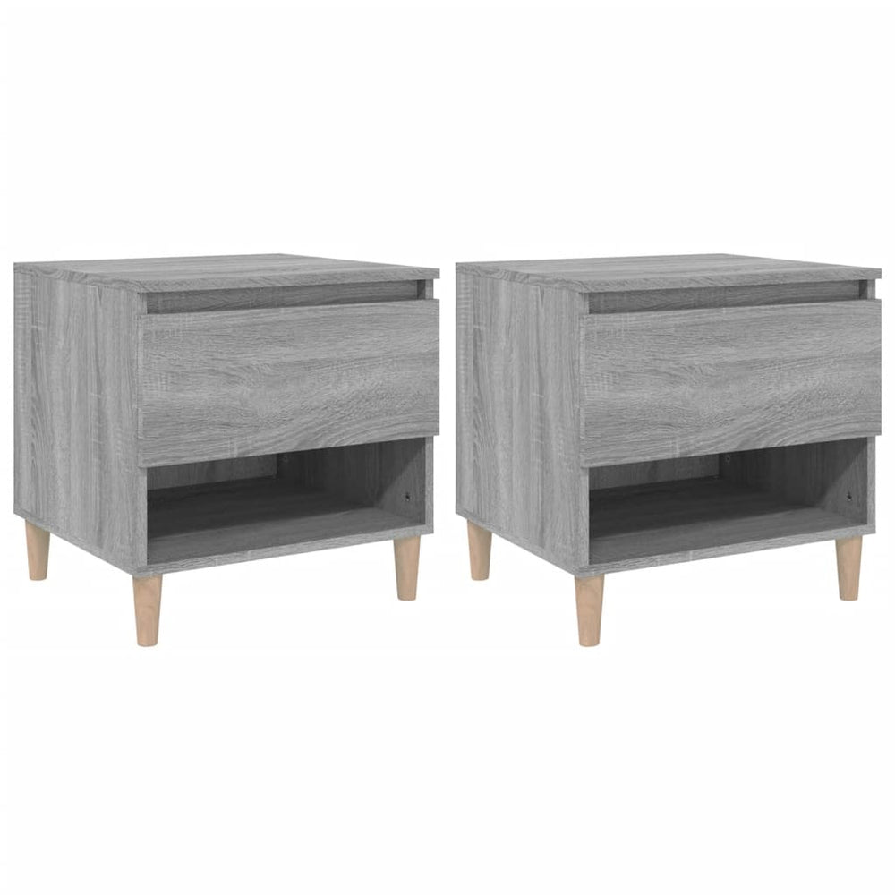 Nachttische 2er Set, Grau Sonoma
