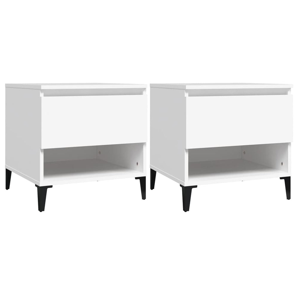 Beistelltische 2er Set, Weiß, 50 cm
