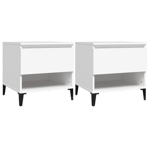 Beistelltische 2er Set, Weiß, 50 cm