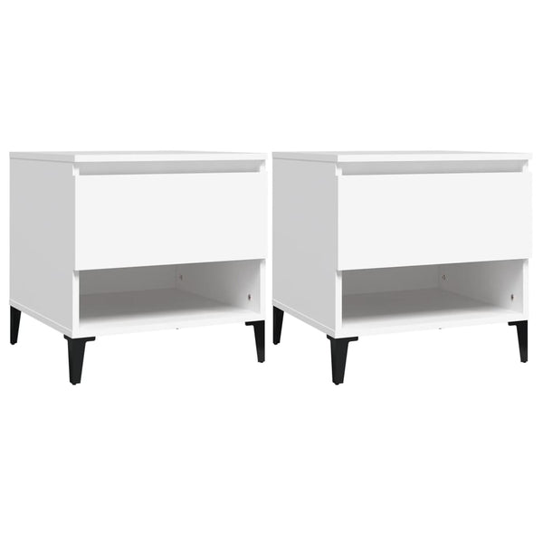 Beistelltische 2er Set, Weiß, 50 cm