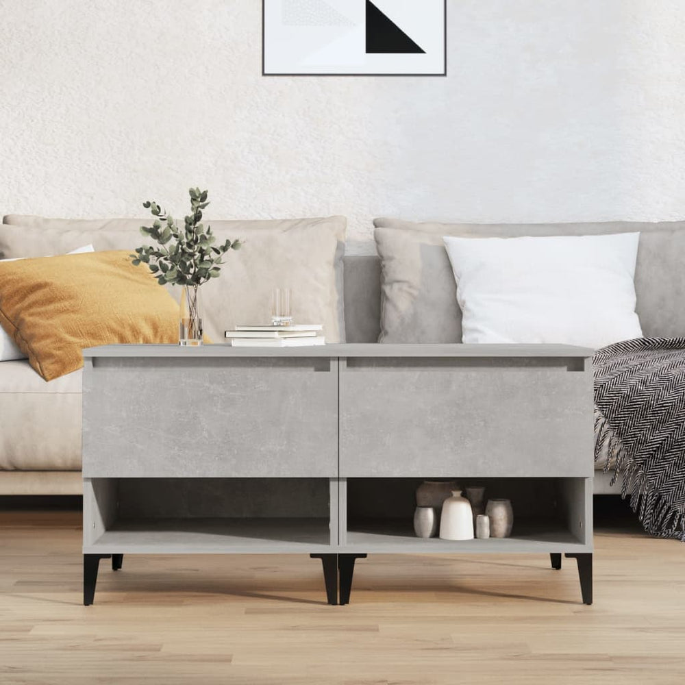Betongraue Beistelltische, 2er-Set