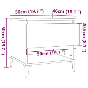 2er Set Beistelltische Räuchereiche 50x50 cm