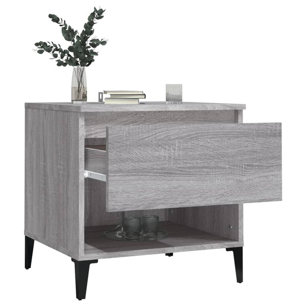 Grauer Beistelltisch Sonoma Holz 50x46x50cm