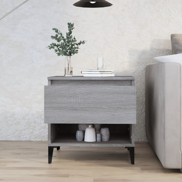 Grauer Beistelltisch Sonoma Holz 50x46x50cm