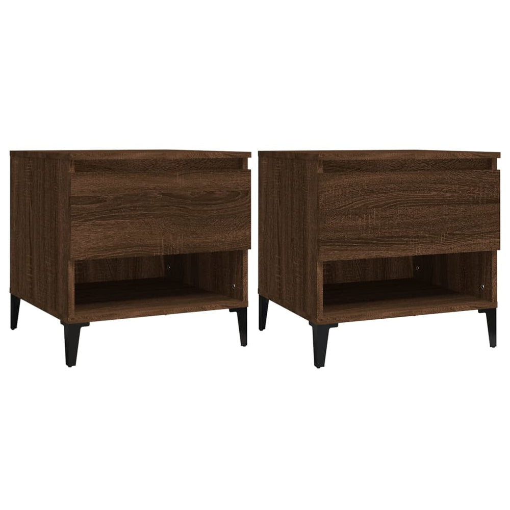 Beistelltische 2er-Set Braun Eichenoptik 50x46x50 cm