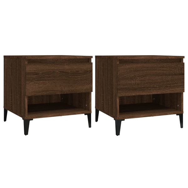 Beistelltische 2er-Set Braun Eichenoptik 50x46x50 cm