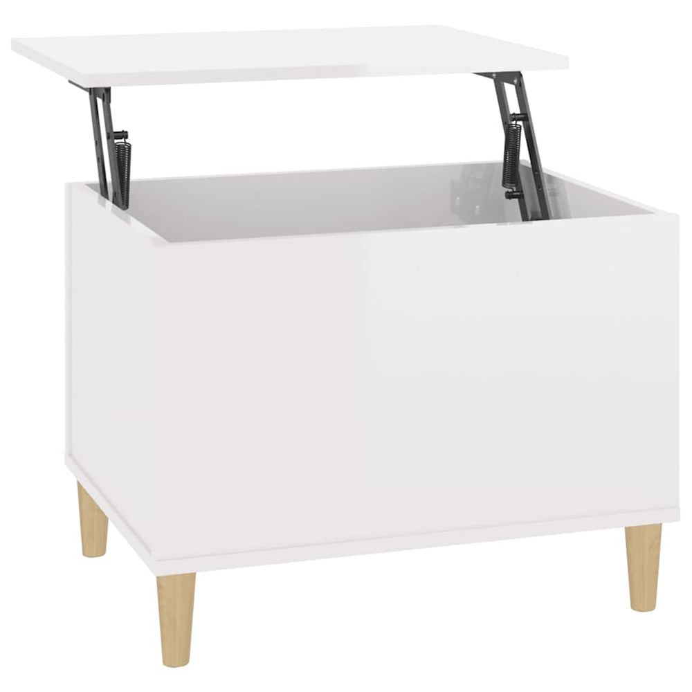 vidaXL Coffee Table High-Gloss White 60x44.5x45 cm Engineered Wood