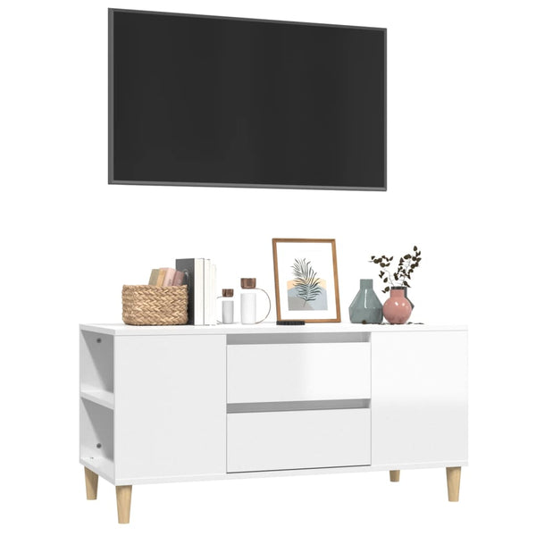 TV-Schrank Weiß Hochglanz 102 cm
