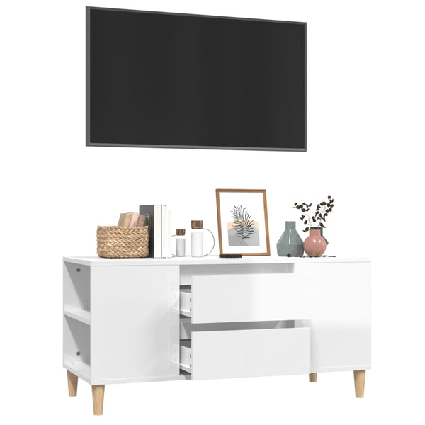 TV-Schrank Weiß Hochglanz 102 cm