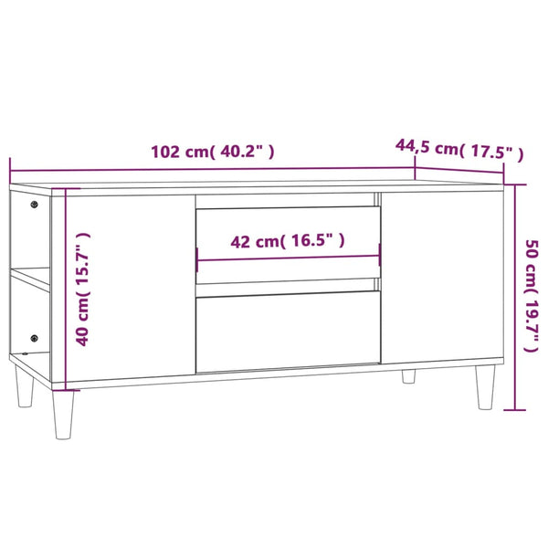 TV-Schrank Grau Sonoma 102 cm