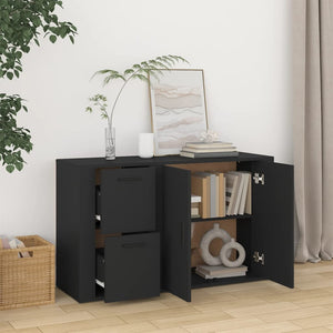 Schwarzes Sideboard 100 cm Holz