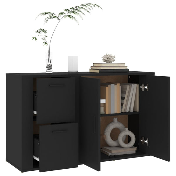 Schwarzes Sideboard 100 cm Holz