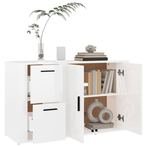 Sideboard Hochglanz Weiß 100 cm