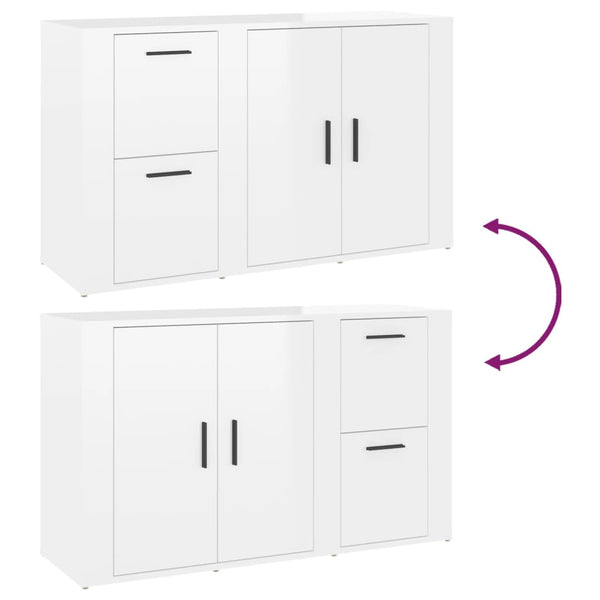 Sideboard Hochglanz Weiß 100 cm