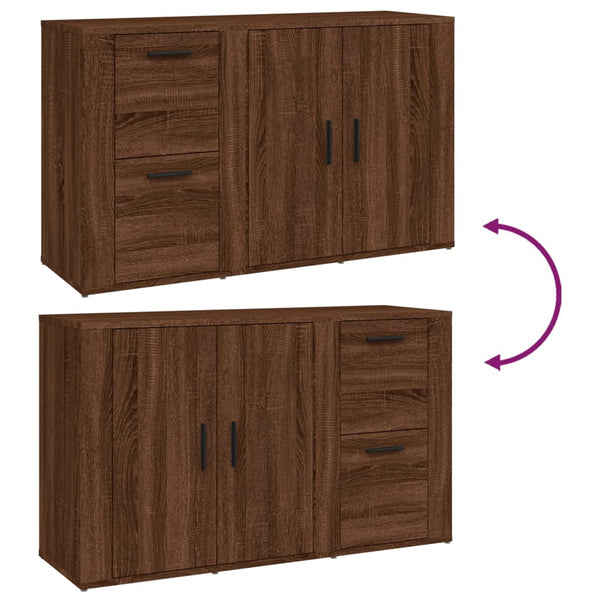 Sideboard Braun Eichen-Optik 100 cm