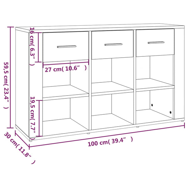 Sideboard Sonoma Eiche 100 cm