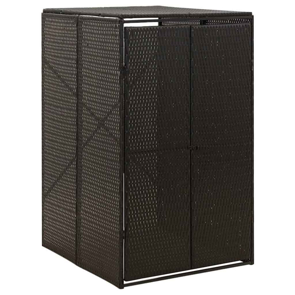 Mülltonnenbox für 1 Tonne - Schwarz Poly Rattan
