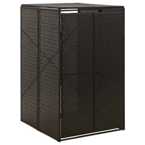 vidaXL Abri pour poubelles 1 bac Noir 70x80x117 cm Résine tressée