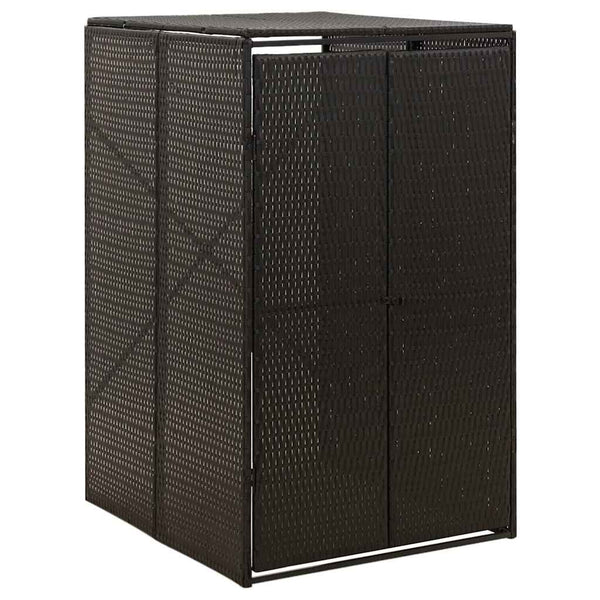vidaXL Abri pour poubelles 1 bac Noir 70x80x117 cm Résine tressée