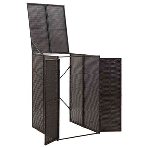 vidaXL Abri pour poubelles 1 bac Noir 70x80x117 cm Résine tressée