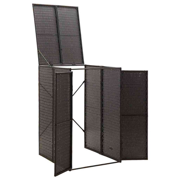 vidaXL Abri pour poubelles 1 bac Noir 70x80x117 cm Résine tressée