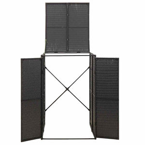 vidaXL Abri pour poubelles 1 bac Noir 70x80x117 cm Résine tressée