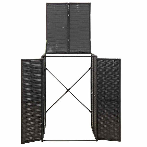 vidaXL Abri pour poubelles 1 bac Noir 70x80x117 cm Résine tressée