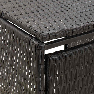 vidaXL Abri pour poubelles 1 bac Noir 70x80x117 cm Résine tressée