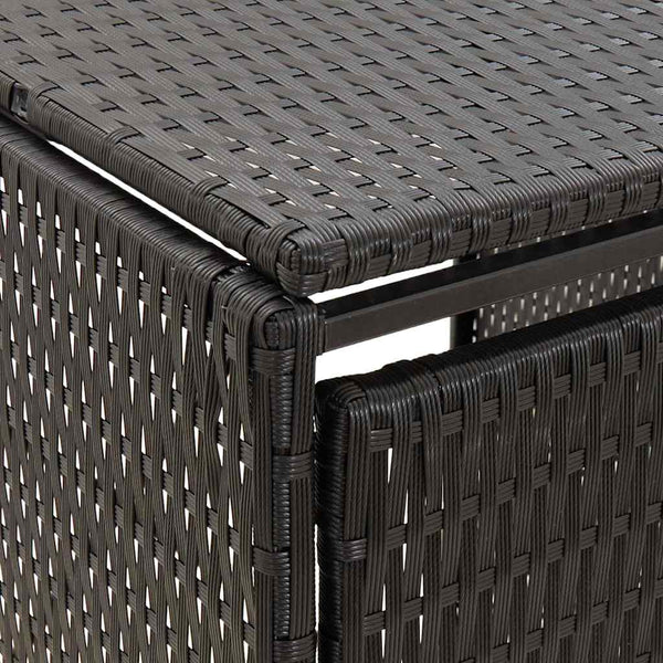 vidaXL Abri pour poubelles 1 bac Noir 70x80x117 cm Résine tressée