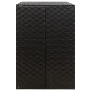 Mülltonnenbox für 2 Tonnen - Schwarz Poly Rattan