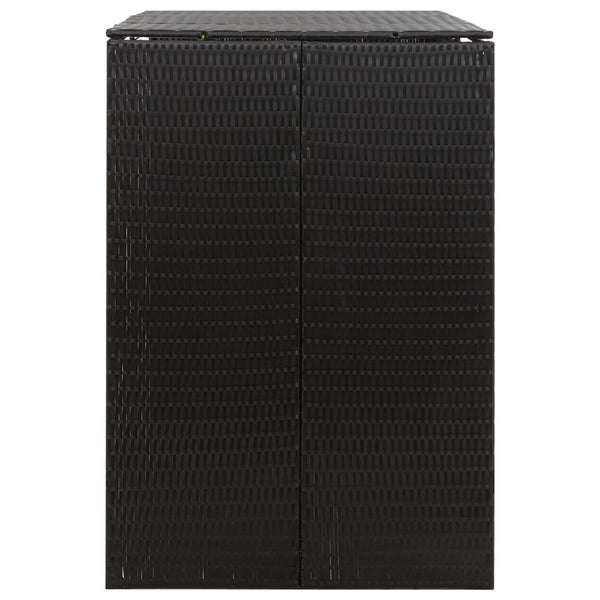 Mülltonnenbox für 2 Tonnen - Schwarz Poly Rattan
