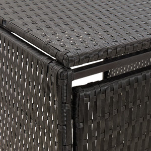 Mülltonnenbox für 2 Tonnen - Schwarz Poly Rattan