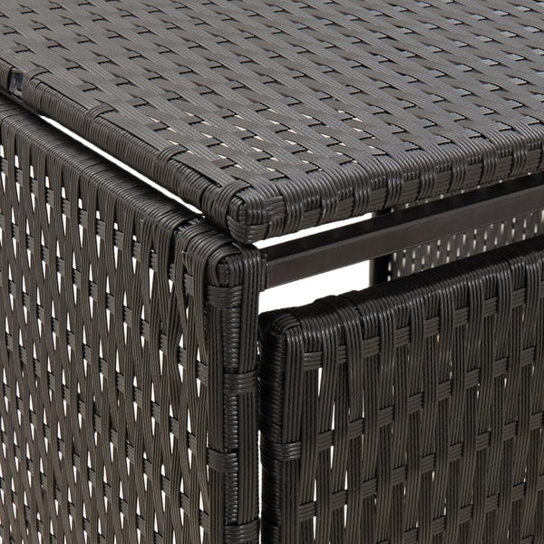 Mülltonnenbox für 2 Tonnen - Schwarz Poly Rattan