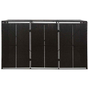 Mülltonnenbox für 3 Tonnen - Schwarz Poly Rattan