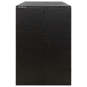 Mülltonnenbox für 3 Tonnen - Schwarz Poly Rattan